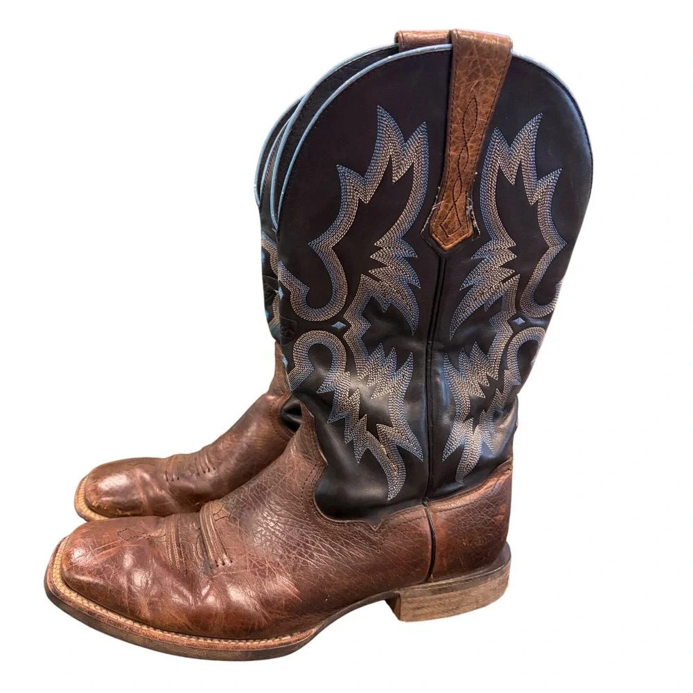 Ariat Men's Heritage Roughstock Cowboy Boots Size 10.5 D Black Leather 10011785